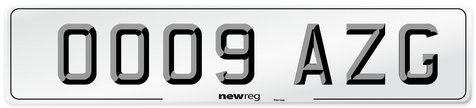 OO09 AZG Number Plate from New Reg